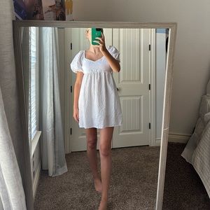 White dress with cute puffy sleeves